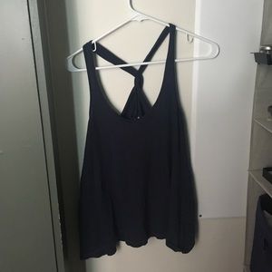 Navy blue twist back tank